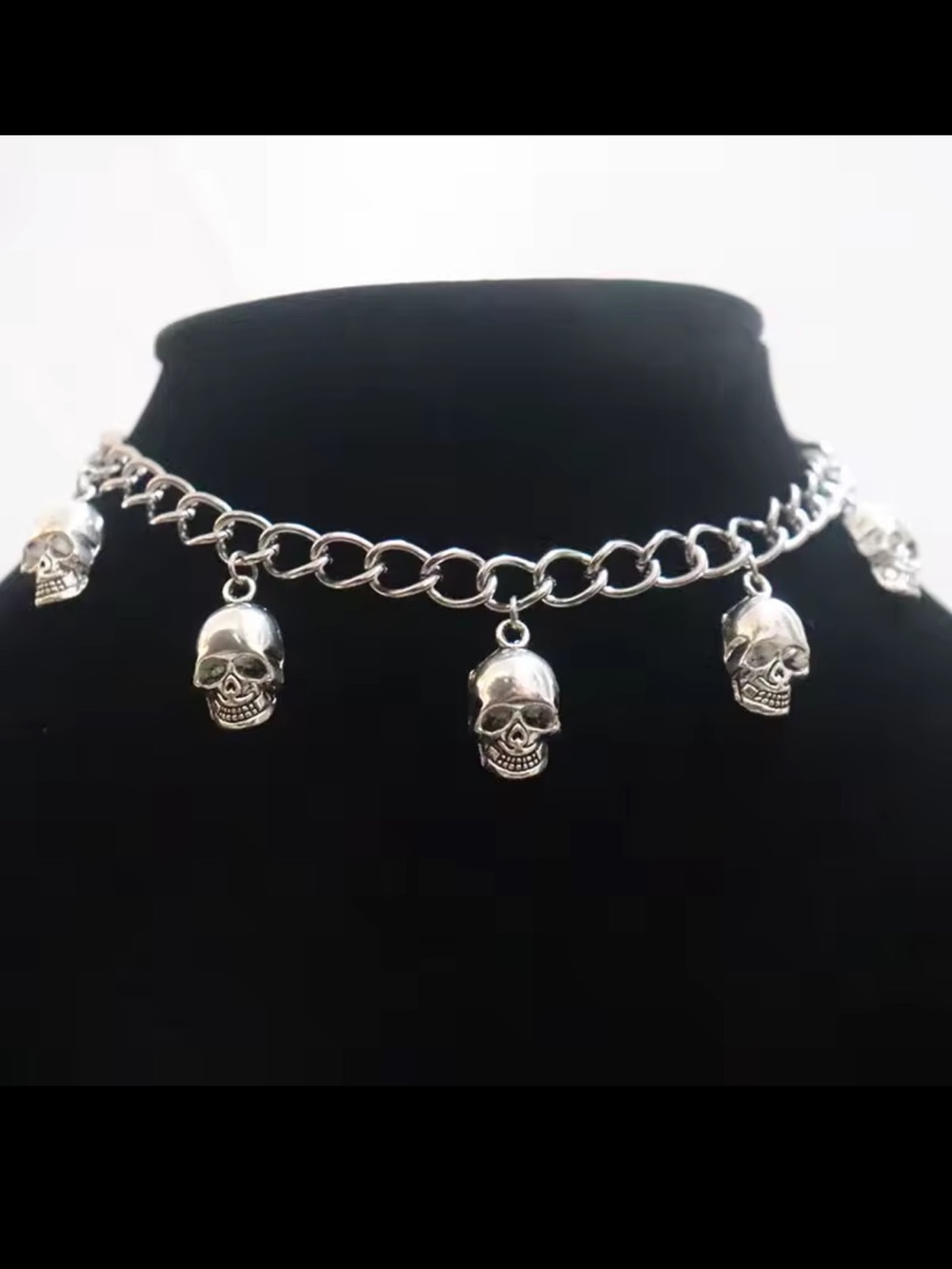 Kohl's Silver-Tone Skull Charm Chain Choker Necklace